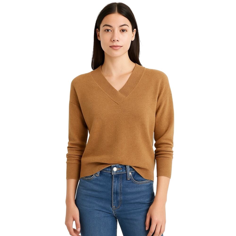 Madewell 100% cashmere mustard yellow gold sweater size Small